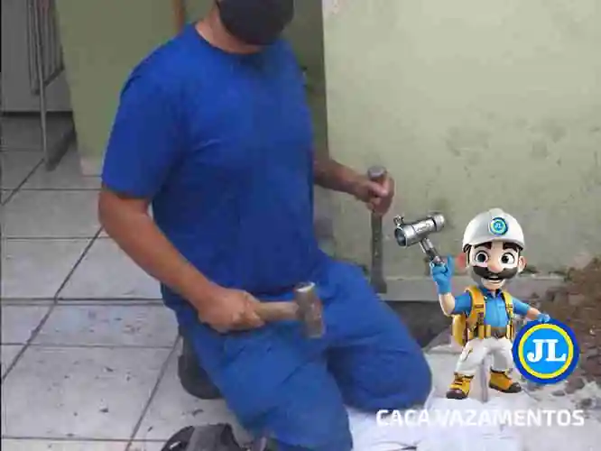 Conserto de vazamento com detector geofone